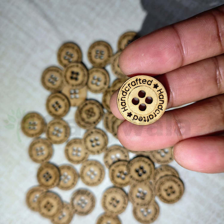 50 Pieces Wooden Buttons for Clothes | Natural Round Wooden Shirt Buttons for Men &amp; Women | Ideal for Kurtas, Kurtis, Sewing, Crafts &amp; Embroidery (Design 8)