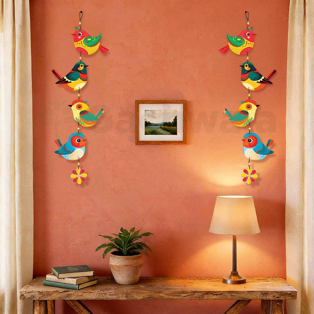 Handcrafted Colorful Bird Wall Hanging for Living Room &amp; Entrance | Wooden Hanging Decoration for Home, Balcony &amp; Diwali Décor | Decorative Wall Decor Gift Item (Design 1 Green)