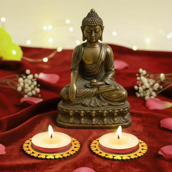 Wooden Heart Shaped Tea Light Candle Holders &amp; Decorative Diya Stands – Set of 10 | Premium Wooden Tealight Holders for Diwali, Christmas, Puja, Home &amp; Party Decoration