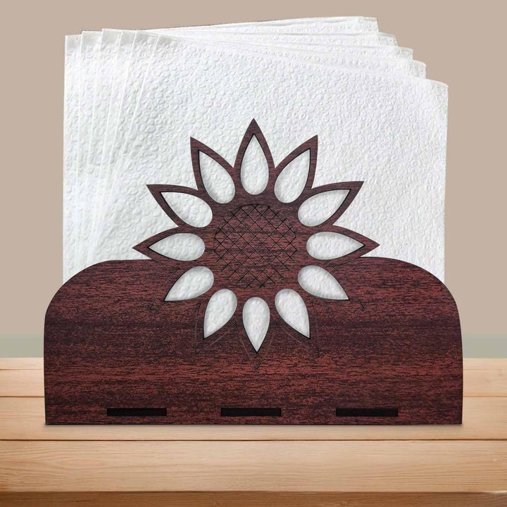 Wooden Napkin Holder for Table – Compact Tissue Paper Holder for Dining Table, Kitchen &amp; Office | Natural Wood Tissue Organizer Stand (6.5 x 4.7 x 2 Inch Approx)