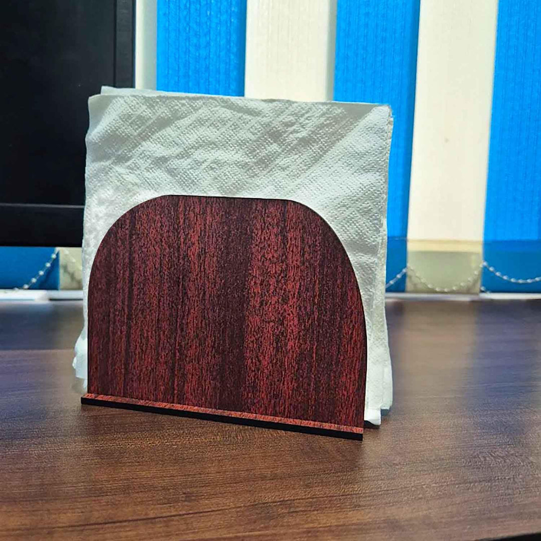 Wooden Napkin Holder for Table – Stylish Tissue Paper Stand for Dining Table, Kitchen &amp; Office | Compact Tabletop Tissue Holder with Smooth Slot Access (Approx Size: 5.5 x 4. x 2.3 Inch)