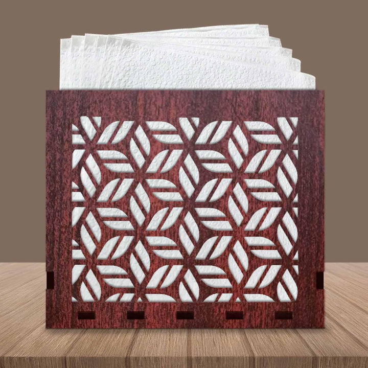 Wooden Napkin Stand for Table – Handcrafted Tissue Holder for Dining Table, Kitchen &amp; Office Use | Sleek Tabletop Tissue Organizer with Open-Slot Design for Easy Access