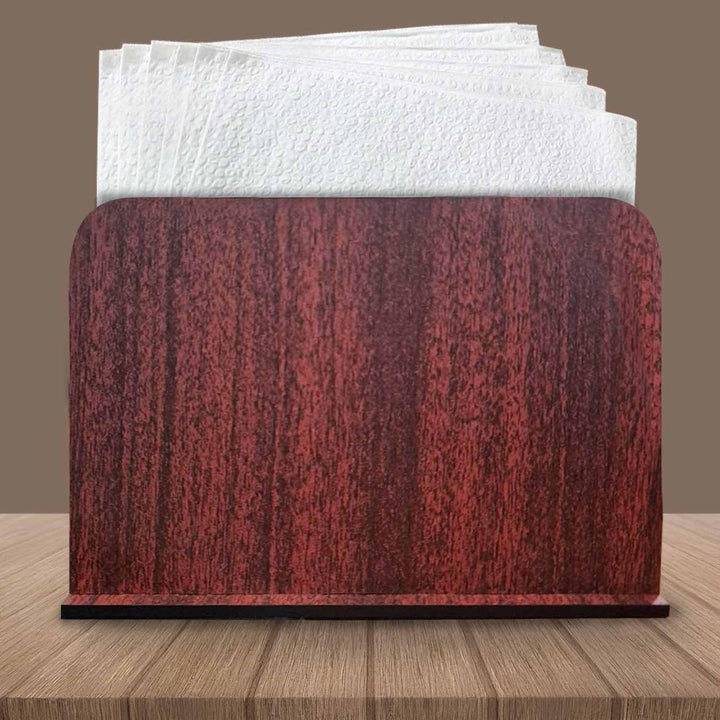 Wooden Napkin Stand – Compact Tissue Holder for Home, Café &amp; Office Use | Sleek Tabletop Organizer with Open-Side Access (Approx Size: 5.5 x 4 x 2.3 Inch)