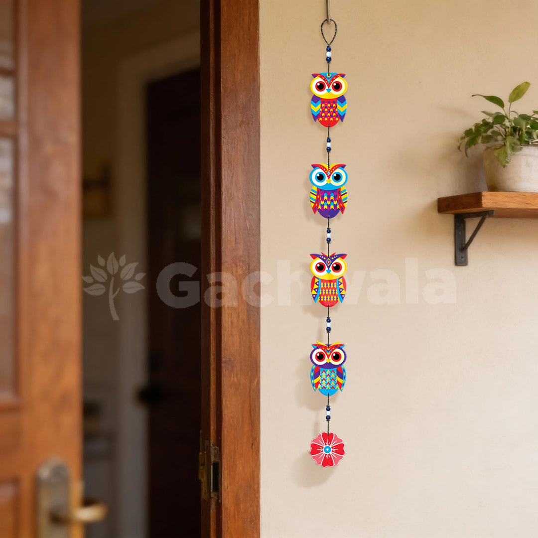 Handcrafted Wooden Owl Wall Hanging for Home &amp; Entrance | Multicolor Decorative Hanging for Living Room, Balcony, Door &amp; Festive Décor (Evil Eye)