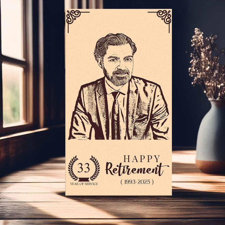 Personalized Wooden Photo Frame | Custom Engraved Memory Frame | Retirement Keepsake Gift for Boss, Teacher | Farewell Present