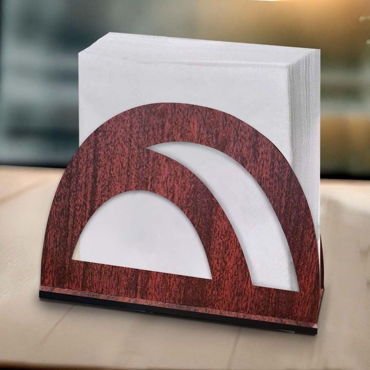 Wooden Napkin Stand for Table – Handcrafted Tissue Holder for Dining Table, Kitchen &amp; Office Use | Sleek Tabletop Tissue Organizer with Open-Slot Design for Easy Access