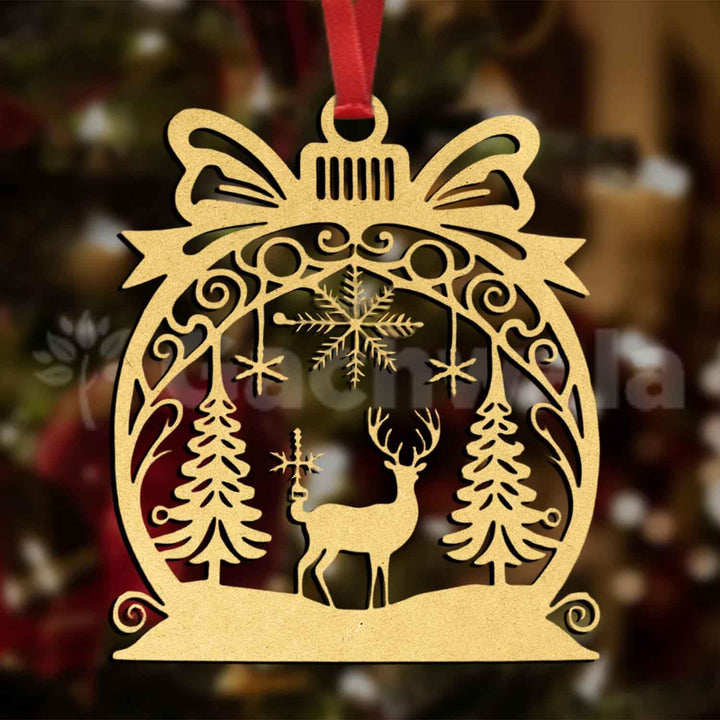 30 Pcs Wooden Christmas Hanging – Santa, Reindeer, Tree &amp; Snowflake Cutouts for Christmas Tree, Door &amp; Home Décor &amp; Gift Items – Xmas Decoration Items &amp; Craft Hangings for Home &amp; Office (Raw)
